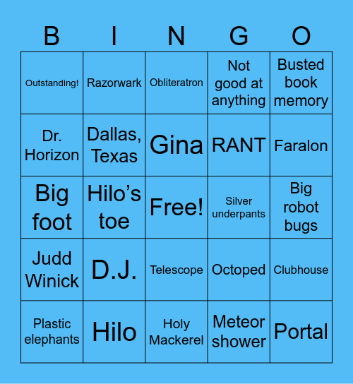 HILO Bingo Card