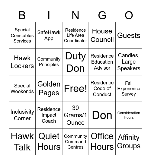 Northside Bingo! Bingo Card