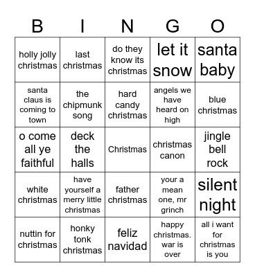 christmas Bingo Card