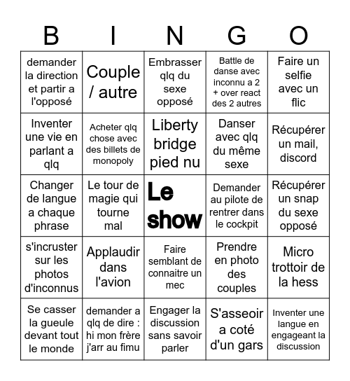 BINGO Budapest Bingo Card