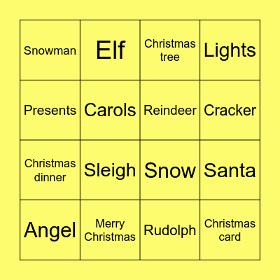 BSL Christmas Bingo Card