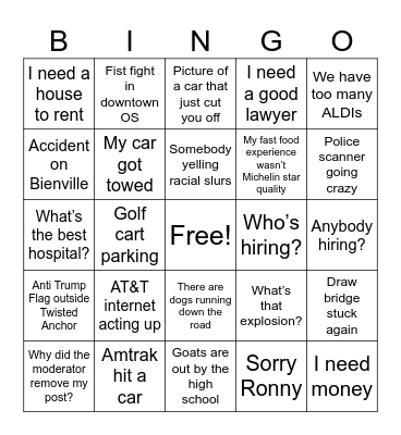 Ocean Springs Bingo Card