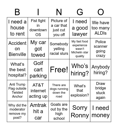 Ocean Springs Bingo Card