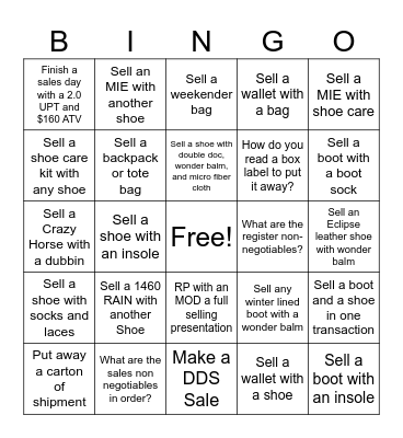Dr. Martens BINGO Card