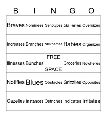 Roots is where it all starts Bingo Card