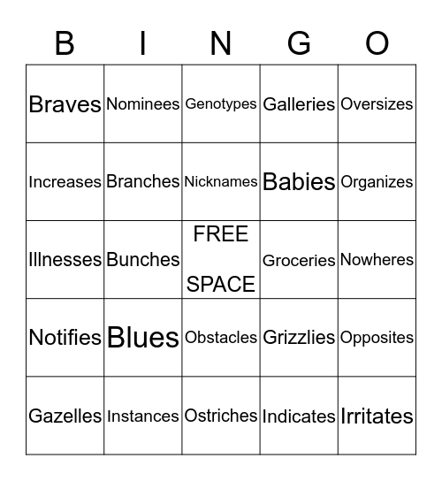Roots is where it all starts Bingo Card