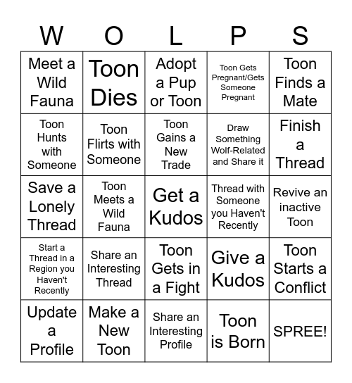 WolfRPG Bingo Card