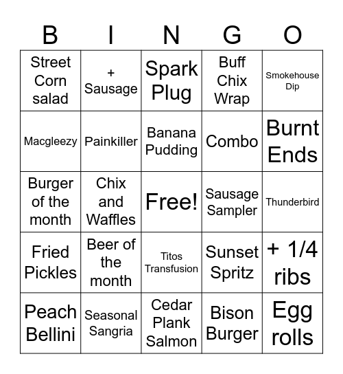 Macs Bingo Card