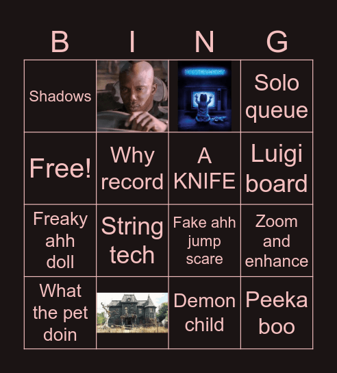 Ghost Bingo Card