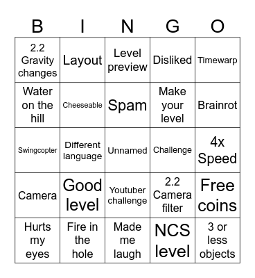 Recent Tab Bingo Card