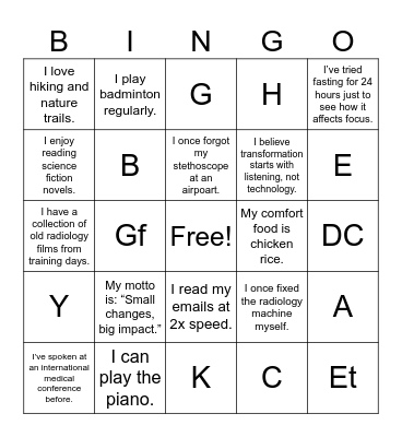 COO Bingo! Bingo Card