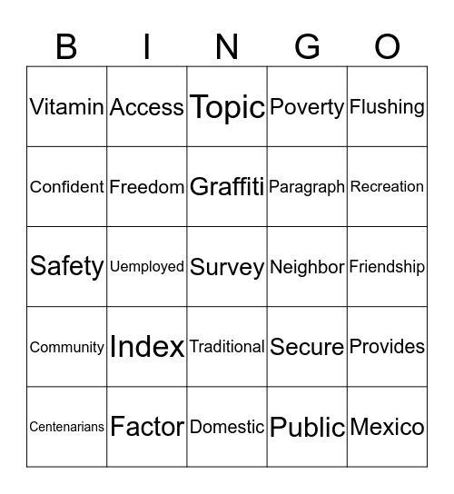 Review Bingo Card