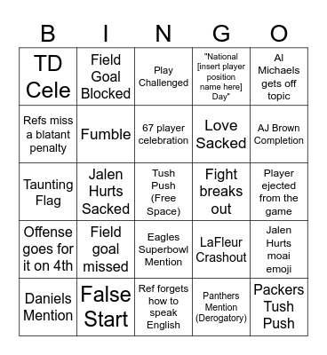 L-GLES vs. SLACKERS Bingo Card