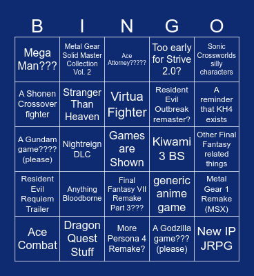 11/11 State of Play Japan Regular/Crack Picks Bingo Card