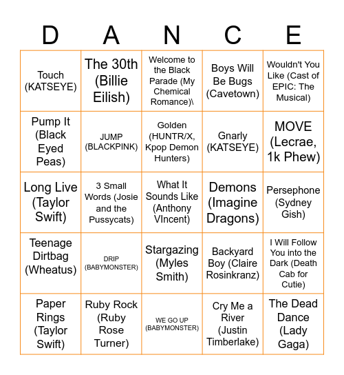 LaVida Team Bingo Card