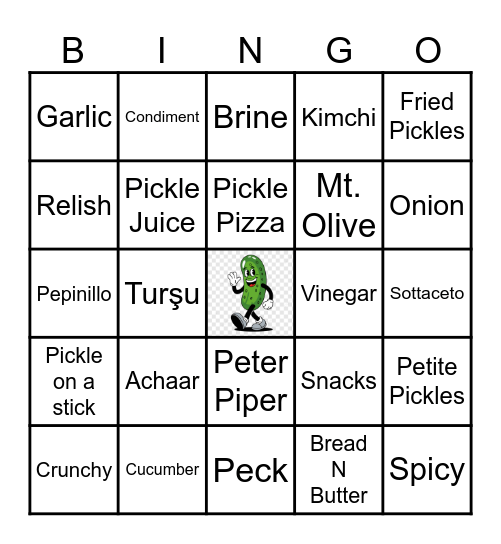Pickle Bingo Card