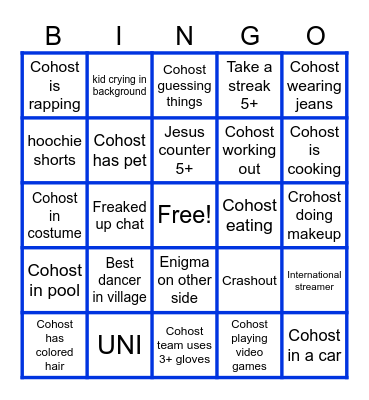 Tiktok LIVE Bingo Card