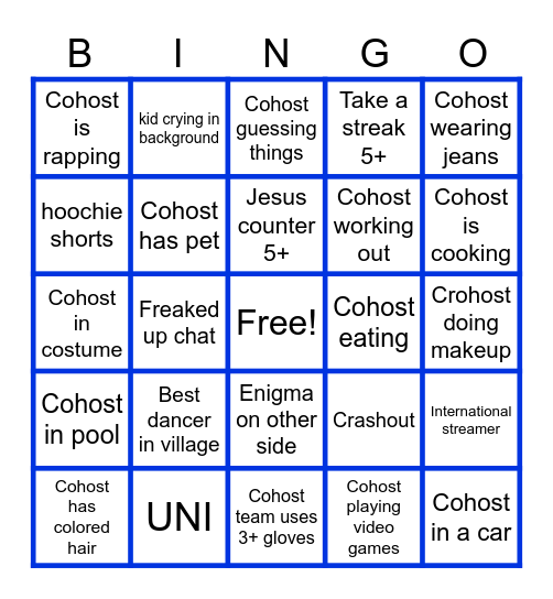 Tiktok LIVE Bingo Card