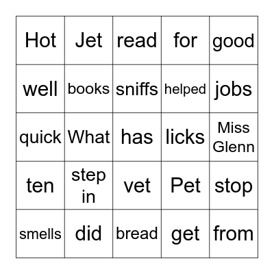 Good Job, Ben! Bingo Card