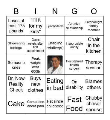 My 600-lb Life BINGO Card