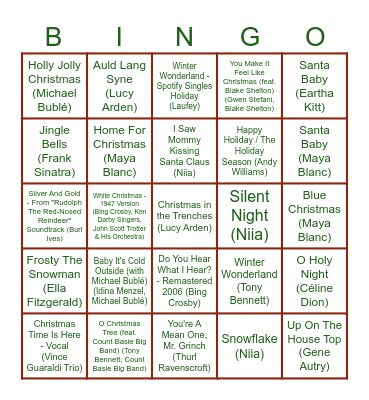 Christmas Singo <3 Bingo Card