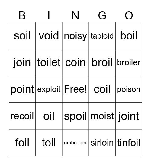 oi Bingo Card