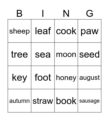 Unit 2 Bingo Card