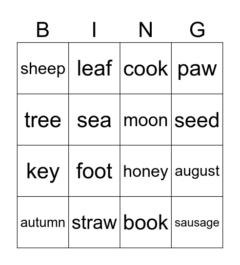 Unit 2 Bingo Card
