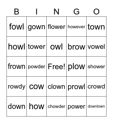 ow Bingo Card