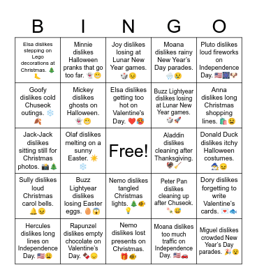 B18 L16 Mickey dislikes getting stuck in long Halloween lines. 🎃😫 Bingo Card