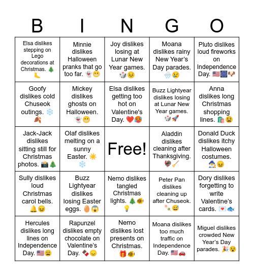 B18 L16 Mickey dislikes getting stuck in long Halloween lines. 🎃😫 Bingo Card