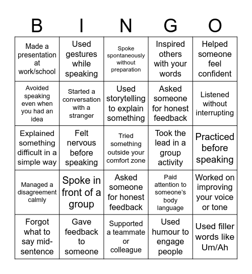 Connect • Communicate • Lead – Bingo Card