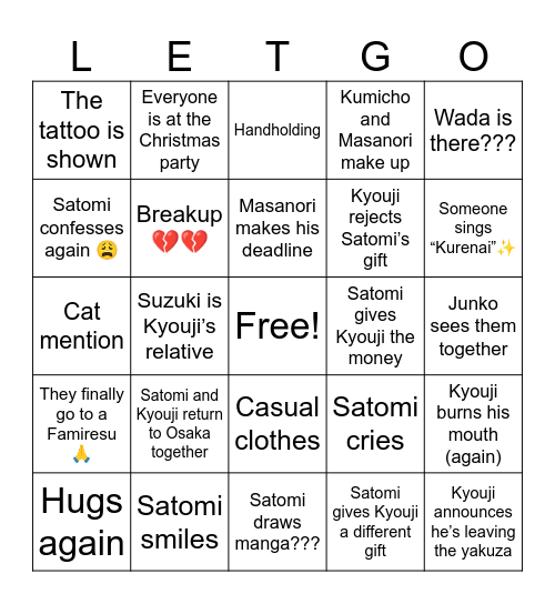 Chapter 19 Bingo Card