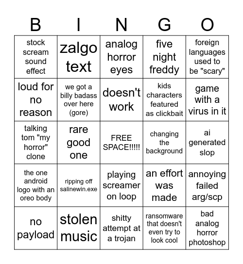 modern malware slopfest electric boogaloo Bingo Card