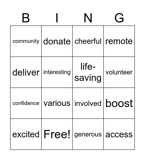 Unit 4: For a better community Bingo Card