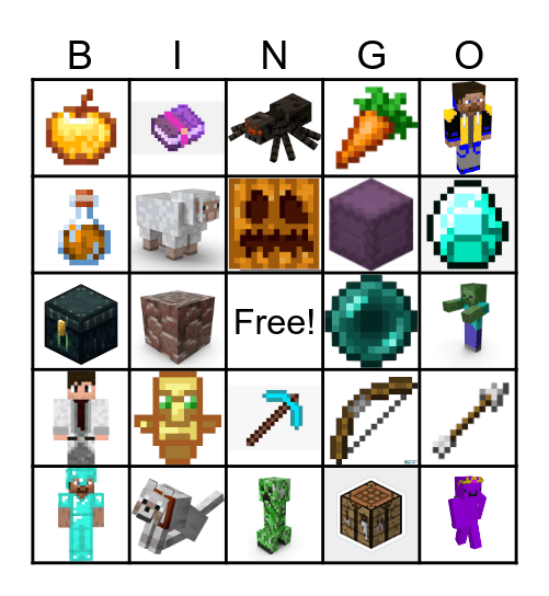 MINECRAFT Bingo Card