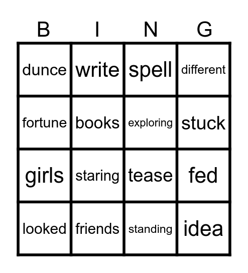 Pinocchio Chapter 2 Bingo Card