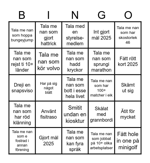 BINGO! Bingo Card