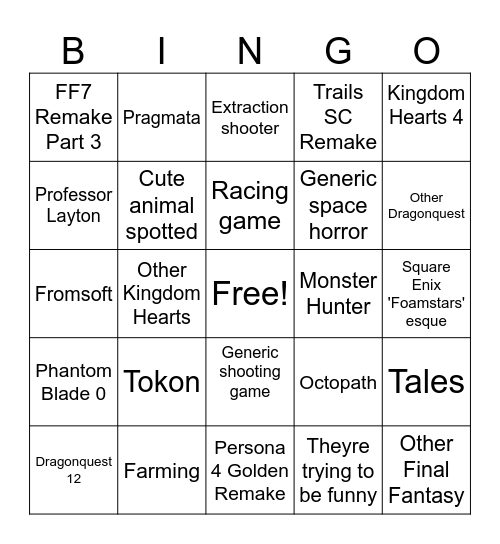 State of Play Japan Bingo Card