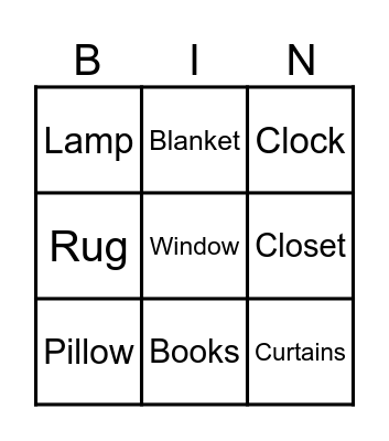The Bedroom Bingo Card
