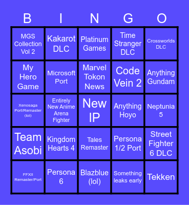 11/11 State of Play (Japan) Bingo Card