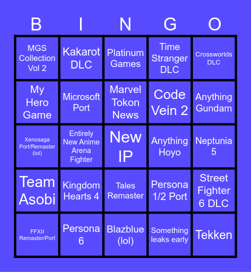 11/11 State of Play (Japan) Bingo Card