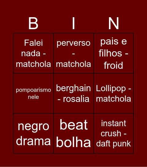 Bingo Kevin Bingo Card