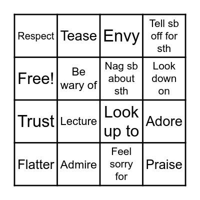 Relating to people Bingo Card