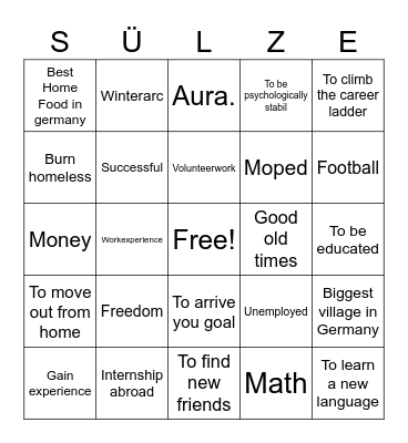 Sülze mit Meerrettich Bingo Card