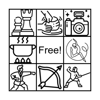Free time activities Bingo Card