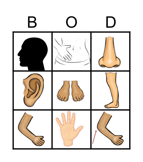 BODY PARTS Bingo Card