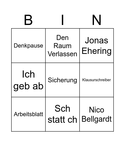 Physikunterricht Bingo Card