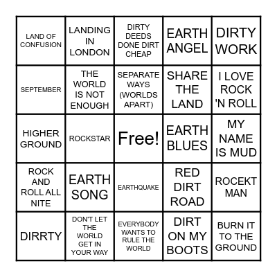 ARMY! Bingo Card