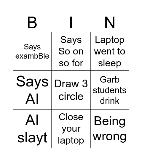 AIi Bingo Card